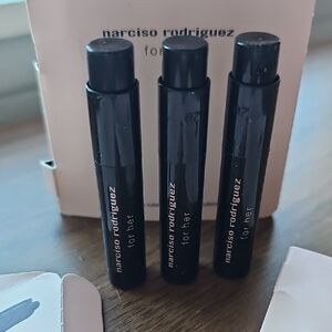New Narciso Rodriguez For Her Eau De Toilette Spray Samples 0.04 Fl oz Each X 3